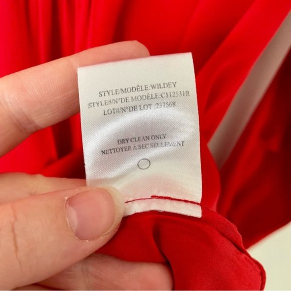 Theory 100% Silk Red Blouse - Picture 7 of 8